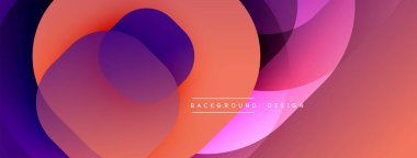 Çembersel soyut tasarım üst üste binen yarı saydam daireler ve yuvarlak şekiller, harmanlanan eğriler ve düzgün eğriler, derinlik, karşıtlık ve dinamik görsel efekt oluşturur.