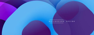 Çembersel soyut tasarım üst üste binen yarı saydam daireler ve yuvarlak şekiller, harmanlanan eğriler ve düzgün eğriler, derinlik, karşıtlık ve dinamik görsel efekt oluşturur.