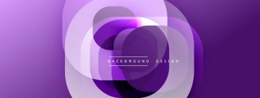 Çembersel soyut tasarım üst üste binen yarı saydam daireler ve yuvarlak şekiller, harmanlanan eğriler ve düzgün eğriler, derinlik, karşıtlık ve dinamik görsel efekt oluşturur.