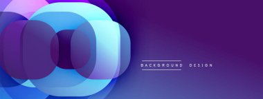 Çembersel soyut tasarım üst üste binen yarı saydam daireler ve yuvarlak şekiller, harmanlanan eğriler ve düzgün eğriler, derinlik, karşıtlık ve dinamik görsel efekt oluşturur.