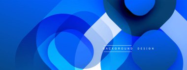 Çembersel soyut tasarım üst üste binen yarı saydam daireler ve yuvarlak şekiller, harmanlanan eğriler ve düzgün eğriler, derinlik, karşıtlık ve dinamik görsel efekt oluşturur.