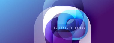 Çembersel soyut tasarım üst üste binen yarı saydam daireler ve yuvarlak şekiller, harmanlanan eğriler ve düzgün eğriler, derinlik, karşıtlık ve dinamik görsel efekt oluşturur.