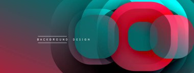 Çembersel soyut tasarım üst üste binen yarı saydam daireler ve yuvarlak şekiller, harmanlanan eğriler ve düzgün eğriler, derinlik, karşıtlık ve dinamik görsel efekt oluşturur.