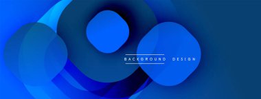 Çembersel soyut tasarım üst üste binen yarı saydam daireler ve yuvarlak şekiller, harmanlanan eğriler ve düzgün eğriler, derinlik, karşıtlık ve dinamik görsel efekt oluşturur.