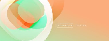 Çembersel soyut tasarım üst üste binen yarı saydam daireler ve yuvarlak şekiller, harmanlanan eğriler ve düzgün eğriler, derinlik, karşıtlık ve dinamik görsel efekt oluşturur.