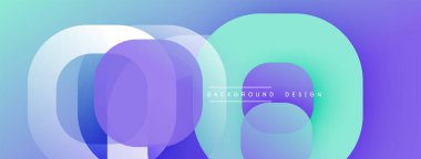 Çembersel soyut tasarım üst üste binen yarı saydam daireler ve yuvarlak şekiller, harmanlanan eğriler ve düzgün eğriler, derinlik, karşıtlık ve dinamik görsel efekt oluşturur.