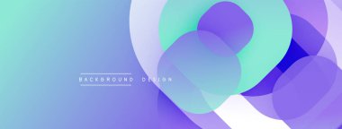 Çembersel soyut tasarım üst üste binen yarı saydam daireler ve yuvarlak şekiller, harmanlanan eğriler ve düzgün eğriler, derinlik, karşıtlık ve dinamik görsel efekt oluşturur.