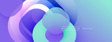 Çembersel soyut tasarım üst üste binen yarı saydam daireler ve yuvarlak şekiller, harmanlanan eğriler ve düzgün eğriler, derinlik, karşıtlık ve dinamik görsel efekt oluşturur.