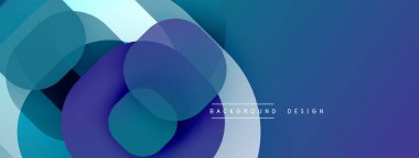 Çembersel soyut tasarım üst üste binen yarı saydam daireler ve yuvarlak şekiller, harmanlanan eğriler ve düzgün eğriler, derinlik, karşıtlık ve dinamik görsel efekt oluşturur.