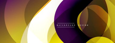 Çembersel soyut tasarım üst üste binen yarı saydam daireler ve yuvarlak şekiller, harmanlanan eğriler ve düzgün eğriler, derinlik, karşıtlık ve dinamik görsel efekt oluşturur.