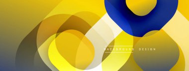 Çembersel soyut tasarım üst üste binen yarı saydam daireler ve yuvarlak şekiller, harmanlanan eğriler ve düzgün eğriler, derinlik, karşıtlık ve dinamik görsel efekt oluşturur.