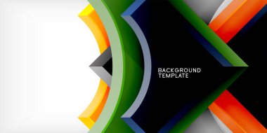 Soyut geometrik tasarım. Parlak renkler, dinamik şekiller, modern tarz. Düz eğimler, katmanlı elementler, temiz estetik. Özgeçmiş, sunum ve markalaşma için uygun..