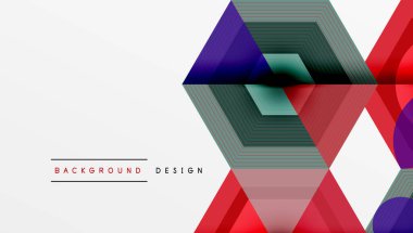 Soyut geometrik tasarım. Üst üste binen şekiller dinamik görsel efekt yaratır. Canlı renkler, modern estetik, temiz çizgiler. Arkaplan ve sunumlar için mükemmel..