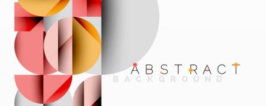 Geometrik şekiller çakışıyor. Yumuşak renkler modern tasarım yaratır. Minimalist kompozisyon, arka plan veya markalaşma için mükemmel..