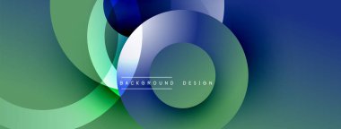 Soyut kompozisyon. Üst üste binen daireler dinamik görsel efekt yaratır. Değişik renkler harmanlanarak modern tasarımı oluşturuyor. Yumuşak geçişler, canlı renkler.