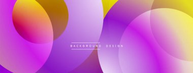 Soyut, enerjik şekiller çakışıyor. Mor, pembe, turuncu, sarı renkler karışımı. Arka planlar, sunumlar, dijital sanat için modern tasarım. Yumuşak eğimler derinlik yaratır.
