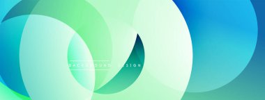 Soyut tasarım. Üst üste binen daireler canlı bir değişim etkisi yaratır. Havalı renkler baskın, sakin ve modern estetiği çağrıştırıyor. Minimalist kompozisyon.
