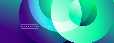 Soyut, canlı çemberler dinamik bir değişim etkisi yaratıyor. Modern tasarım, pürüzsüz geçişler, havalı tonlar kompozisyona hakim. Minimalist estetik.