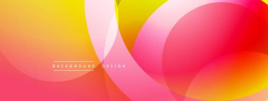 Canlı soyut tasarım. Üst üste binen daireler dinamik değişim etkisi yaratır. Pembe, turuncu, sarı renkler kusursuz bir şekilde harmanlanır. Modern estetik.