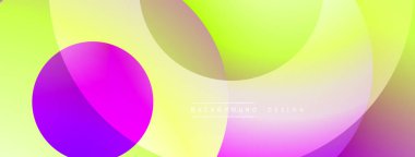 Canlı, soyut bir kompozisyon. Üst üste binen daireler dinamik değişim etkisi yaratır. Yumuşak renk değişimi, modern tasarım. Pürüzsüz şekiller, parlak palet.