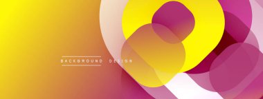 Soyut enerjik tasarım. Üst üste binen daireler dinamik bileşim yaratır. Sıcak renk paleti, gradyanlar, modern estetik. Düz geçişler, görsel uyum..