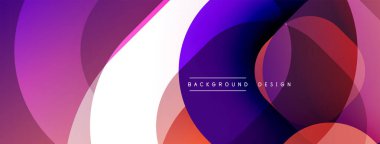 Soyut tasarım. Üst üste binen daireler dinamik bileşim yaratır. Renk değişimi, pembe, portakal karışımı pürüzsüz. Modern estetik, arka planlar ve sunumlar için uygun..