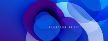 Soyut tasarım. Üst üste binen daireler dinamik bileşim yaratır. Mavinin, morun, beyazın gölgeleri pürüzsüz bir şekilde karışıyor. Modern estetik, pürüzsüz eğimler.