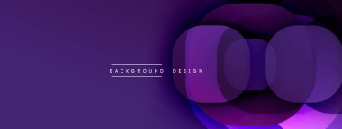 Mor soyut katmanlar dinamik bir görüntü yaratır. Üst üste binen şekiller derinliği gösteriyor, modern estetiği. Gradyan etkisi olan minimalist tasarım.
