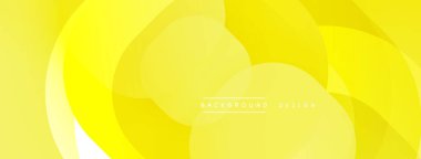 Parlak sarı soyut tasarım. Üst üste binen çemberler yumuşak eğimler, pürüzsüz geçişler yaratır. Minimalist estetik, modern his. Dijital projeler için mükemmel arkaplan.