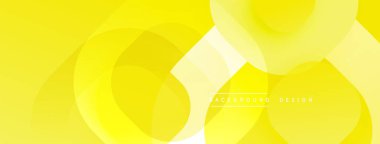 Üst üste binen daireleri olan parlak sarı bir arka plan. Yumuşak eğimler derinlik yaratır. Dijital projeler ve sunumlar için modern tasarım. Basit, temiz estetik..
