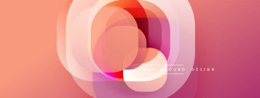 Soyut kompozisyon. Üst üste binen daireler canlı bir değişim etkisi yaratır. Yumuşak pembeler, portakallar, mor renkler pürüzsüz bir şekilde harmanlanır. Modern tasarım ögesi.