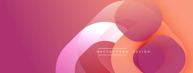 Soyut tasarım. Üst üste binen daireler dinamik bileşim yaratır. Sıcak renk paleti, gradyanlar, pürüzsüz geçişler. Modern estetik, basit şekiller, görsel uyum..