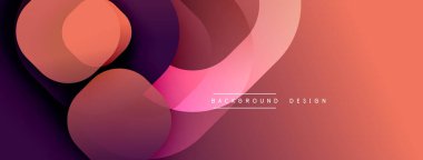 Soyut şekiller örtüşür, canlı bir değişim etkisi yaratır. Pembe, mor, turuncu renkler düzgün bir şekilde harmanlanır. Arkaplan ve sunumlar için modern tasarım ögesi.