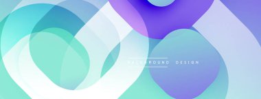 Soyut kompozisyon. Üst üste binen daireler, canlı renkler. Gradyan gölgeler derinlik yaratır. Modern tasarım, pürüzsüz geçişler. Minimalist estetik.