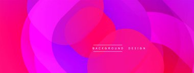 Canlı soyut şekiller çakışıyor. Pembe, mor renkler düzgün bir şekilde harmanlanır. Modern tasarım dinamik görsel deneyim yaratır. Yumuşak eğimler derinlik sunar.