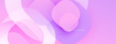 Soyut kompozisyon. Yumuşak mor renkler harmanlanarak katmanlanmış daireler oluşturur. Minimalist tasarım, pürüzsüz eğimler, modern estetik. İnce metin arkaplan tasarımı okur.