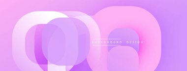 Soyut pembe mor tasarım. Üst üste binen daireler dinamik görsel efekt yaratır. Dijital projeler için modern gradyan arkaplanı.