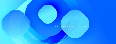 Mavi soyut şekiller örtüşüyor. Pürüzsüz gradyanlar dinamik bileşim oluşturur. Arka planlar, sunumlar, dijital sanat için modern tasarım.