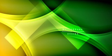Yeşil, sarı soyut dalgalar. Düz çizgiler dinamik akış yaratır. Gradyan etkisi olan modern tasarım. Arkaplan için minimalist biçim.