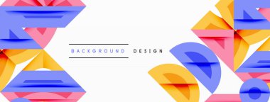 Soyut geometrik şekiller, canlı renkler, beyaz alan. Modern tasarım, katmanlı üçgenler, dinamik kompozisyon. Temiz estetik, basit sunum.