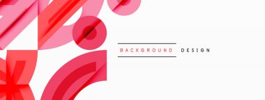 Kırmızı geometrik şekiller beyaz uzayla örtüşüyor. Modern tasarım, canlı renkler, soyut kompozisyon. Minimalist tarz, temiz çizgiler, dinamik düzenleme.