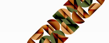 Soyut tasarım. Üst üste binen yuvarlak şekiller çapraz çizgi oluşturur. Sıcak tonlar baskın, kahverengi, turuncu, yeşil gibi. Minimalist estetik, temiz çizgiler, modern görünüş..