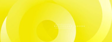 Üst üste binen daireleri olan parlak sarı bir arka plan. Pürüzsüz gradyanlar dinamik görsel efekt yaratır. Modern uygulamalar için minimalist tasarım.