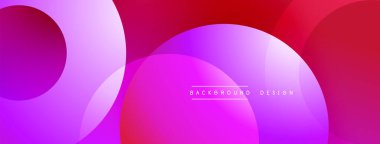 Soyut, enerjik bir arkaplan. Üst üste binen daireler dinamik değişim etkisi yaratır. Mor, pembe, kırmızı renkler arasında pürüzsüz geçişler. Modern tasarım ögesi.