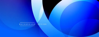 Mavi soyut şekiller dinamik bileşimler oluşturur. Yumuşak eğimler derinliği, modern estetiği akla getiriyor. Minimalist tasarım arka planlar için uygundur.