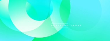 Soyut tasarım özellikleri üst üste biniyor. Renkler turkuazdan yeşile kadar değişir. Yumuşak eğimler yumuşak geçişler yaratır. Minimalist estetik.