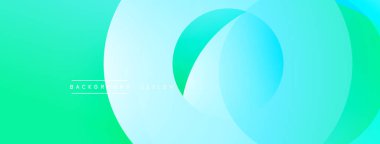 Üst üste binen dairelerle soyut bir arkaplan. Renkler yeşilden maviye geçiyor. Dijital projeler için minimalist tasarım. Düz şekiller modern estetik yaratır..