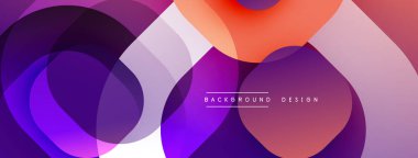 Soyut şekiller örtüşüyor, canlı mor, kırmızı renkler yaratıyor. Modern tasarım, pürüzsüz geçişler, minimalist estetik. Arkaplan yaratıcılığı, yeniliği öneriyor.