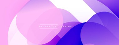 Soyut şekiller örtüşüyor, canlı mor, pembe, beyaz renkler yaratıyor. Modern tasarım, pürüzsüz geçişler, minimalist estetik. Sunumlar için mükemmel arkaplan.