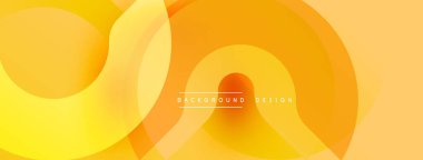 Parlak turuncu, sarı katmanlar soyut tasarım yaratır. Yumuşak eğimler, üst üste binen şekiller hareketi ve sıcaklığı akla getiriyor. Minimalist estetik, modern his.